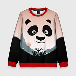 Свитшот детский Силуэт кунг фу панда, цвет: 3D-красный