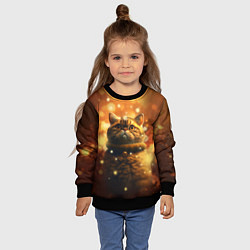 Свитшот детский Толстый кот - Экзот, цвет: 3D-черный — фото 2