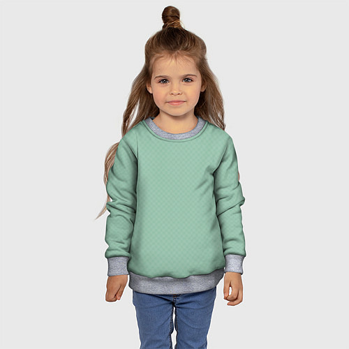 Детский свитшот Светлый серо-зелёный однотонный паттерн / 3D-Меланж – фото 4