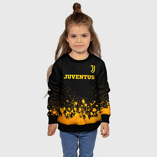 Детский свитшот Juventus - gold gradient посередине / 3D-Черный – фото 4