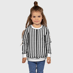 Свитшот детский Чёрно-белые вертикальные полосы, цвет: 3D-белый — фото 2