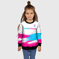 Свитшот детский Aston Villa neon gradient style посередине, цвет: 3D-черный — фото 2