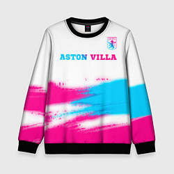 Детский свитшот Aston Villa neon gradient style посередине