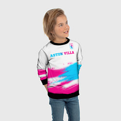 Свитшот детский Aston Villa neon gradient style посередине, цвет: 3D-черный — фото 2