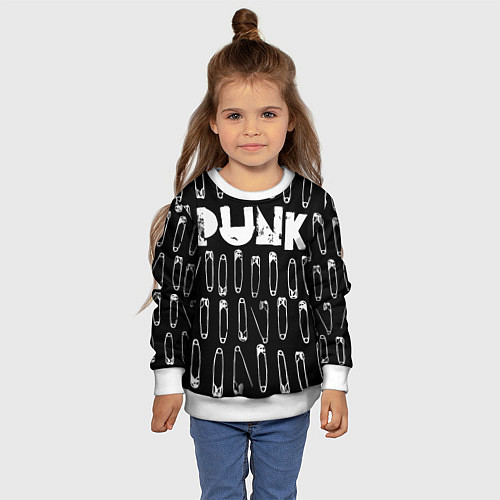 Детский свитшот Punk pins / 3D-Белый – фото 4