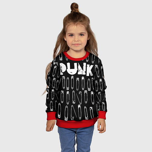 Детский свитшот Punk pins / 3D-Красный – фото 4