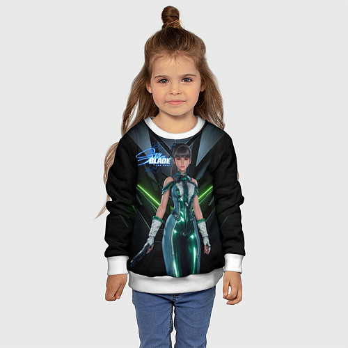Детский свитшот Stellar Blade Eve в полный рост / 3D-Белый – фото 4