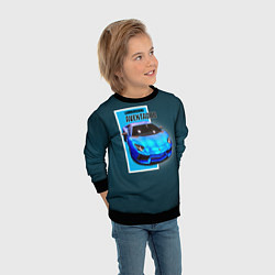 Свитшот детский Спортивная итальянская машина Lamborghini Aventado, цвет: 3D-черный — фото 2