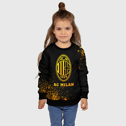 Детский свитшот AC Milan - gold gradient / 3D-Черный – фото 4