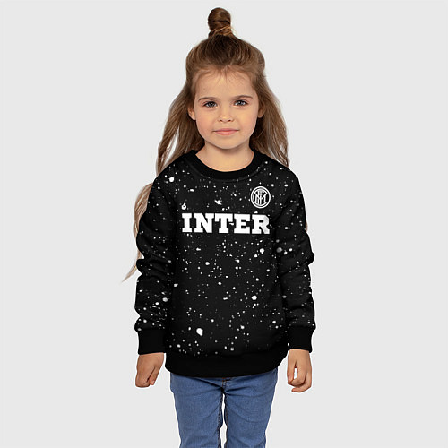 Детский свитшот Inter sport на темном фоне посередине / 3D-Черный – фото 4