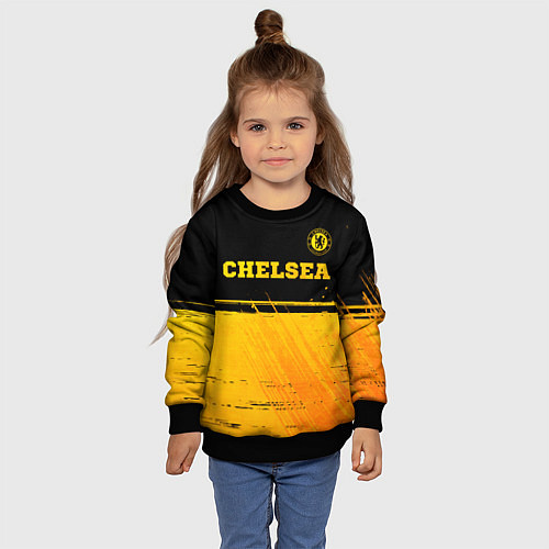 Детский свитшот Chelsea - gold gradient посередине / 3D-Черный – фото 4