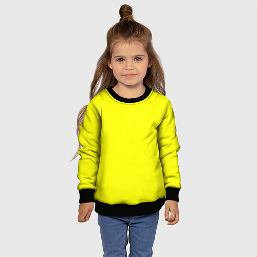 Детский свитшот Яркий желтый / 3D-Черный – фото 4