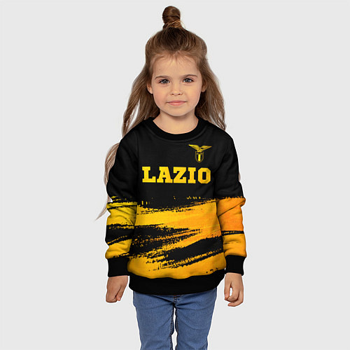 Детский свитшот Lazio - gold gradient посередине / 3D-Черный – фото 4