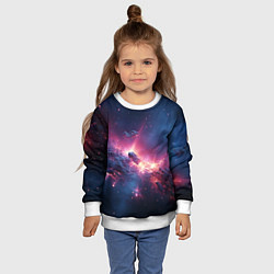 Свитшот детский Взрыв в космосе, цвет: 3D-белый — фото 2