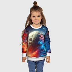 Свитшот детский Разрыв космического тела - нейросеть, цвет: 3D-белый — фото 2