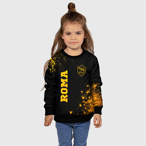 Детский свитшот Roma - gold gradient вертикально / 3D-Черный – фото 4