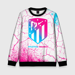 Свитшот детский Atletico Madrid neon gradient style, цвет: 3D-черный