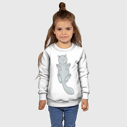 Свитшот детский Серый котенок спит на спинке, цвет: 3D-белый — фото 2