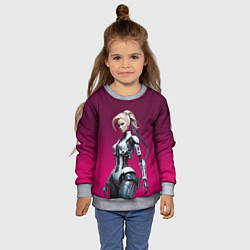 Свитшот детский Beauty cyber Barbie - ai art fantasy, цвет: 3D-меланж — фото 2