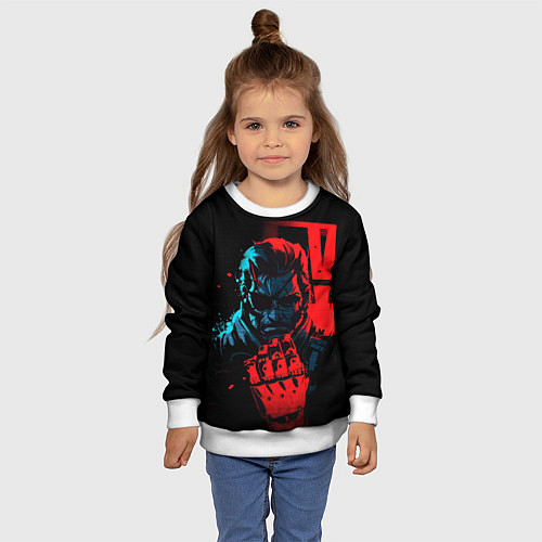 Детский свитшот Metal Gear - Snake / 3D-Белый – фото 4