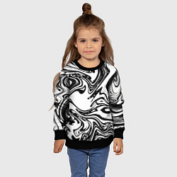 Свитшот детский Абстрактная черно-белая, цвет: 3D-черный — фото 2