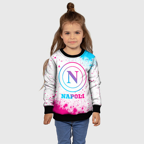 Детский свитшот Napoli neon gradient style / 3D-Черный – фото 4