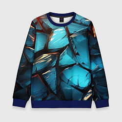 Свитшот детский Синие объемные плиты, цвет: 3D-синий