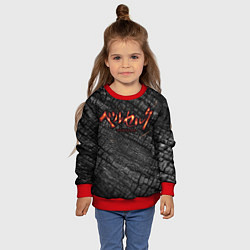 Свитшот детский Берсерк - огненные иероглифы, цвет: 3D-красный — фото 2