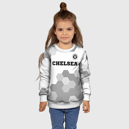 Детский свитшот Chelsea sport на светлом фоне посередине / 3D-Белый – фото 4