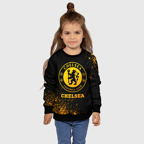 Детский свитшот Chelsea - gold gradient / 3D-Черный – фото 4