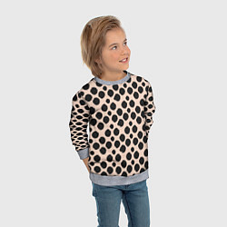 Свитшот детский Гороховый тренд черный на кремовом, цвет: 3D-меланж — фото 2