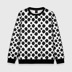 Свитшот детский Гороховый тренд черный на белом фоне, цвет: 3D-черный