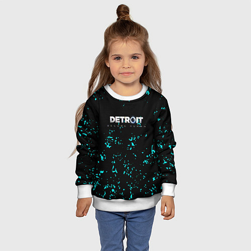 Детский свитшот Кровь андроида детроит / 3D-Белый – фото 4