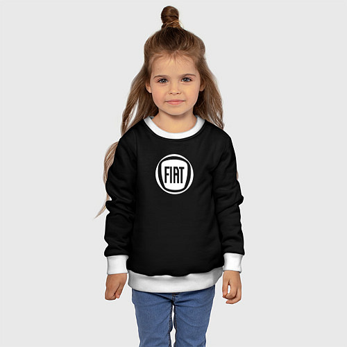 Детский свитшот FIAT logo white / 3D-Белый – фото 4