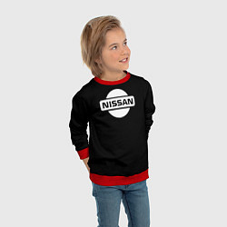Свитшот детский Nissan logo white, цвет: 3D-красный — фото 2