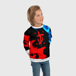 Свитшот детский Doom logo битва огней, цвет: 3D-белый — фото 2