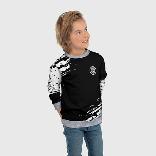 Детский свитшот Inter абстрактные краски текстура / 3D-Меланж – фото 3