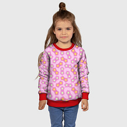 Свитшот детский Мозаика на розовом, цвет: 3D-красный — фото 2