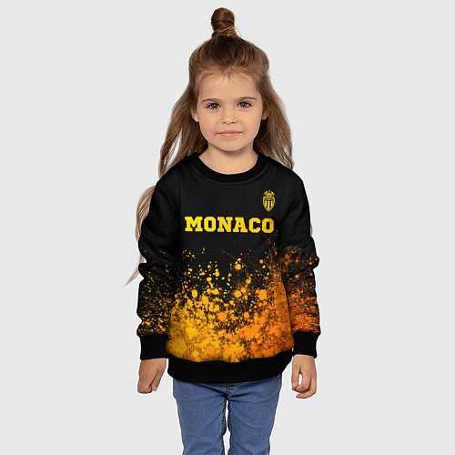 Детский свитшот Monaco - gold gradient посередине / 3D-Черный – фото 4