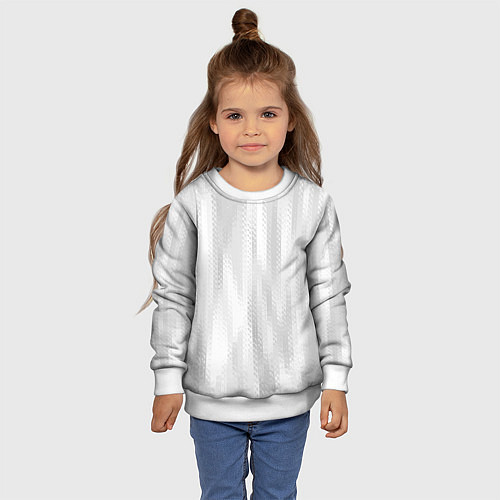 Детский свитшот Светлый серый абстрактные полосы / 3D-Белый – фото 4