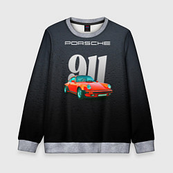 Свитшот детский Porsche 911 немецкий спортивный автомобиль, цвет: 3D-меланж