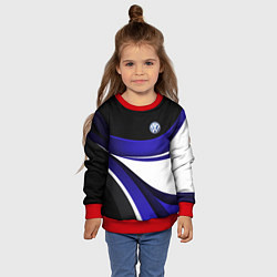 Свитшот детский Фольцваген - синяя волна, цвет: 3D-красный — фото 2