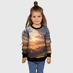 Свитшот детский Вечерний закат - аниме, цвет: 3D-черный — фото 2