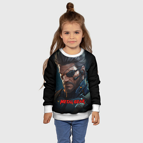 Детский свитшот Веном Снейк из игры Metal gear / 3D-Белый – фото 4