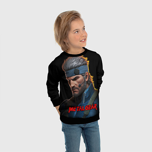 Детский свитшот Веном Снейк из игры Metal gear / 3D-Черный – фото 3