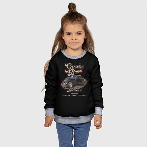 Детский свитшот Хотрод Gasoline bandit / 3D-Меланж – фото 4