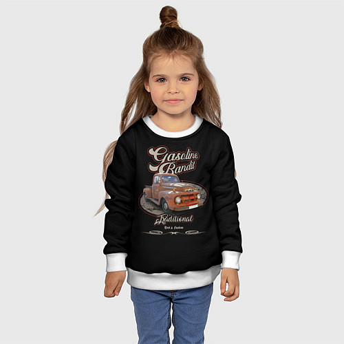 Детский свитшот Хот-род в стиле rat Gasoline Bandit / 3D-Белый – фото 4