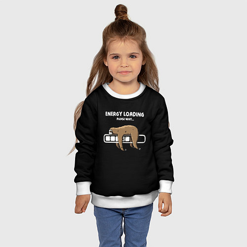 Детский свитшот Energy loading - please wait / 3D-Белый – фото 4