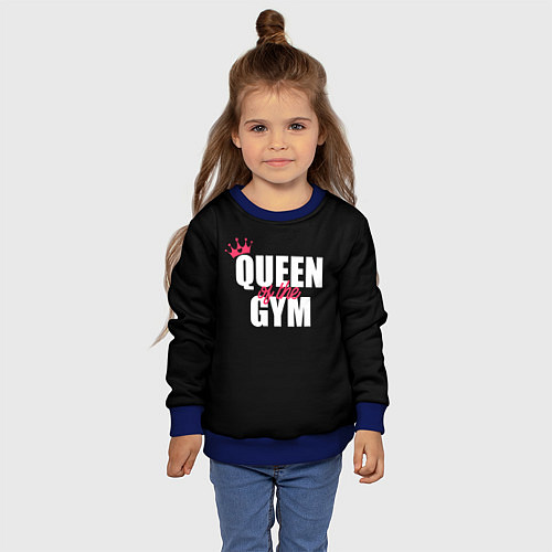 Детский свитшот Queen of the gym - crown / 3D-Синий – фото 4