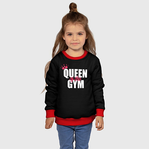 Детский свитшот Queen of the gym - crown / 3D-Красный – фото 4